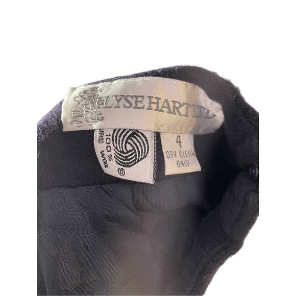 Ilysehart Ltd Sz 4 Navy Wool Pencil Skirt Academy Preppy Minimalist Schoolgirl - Picture 5 of 5